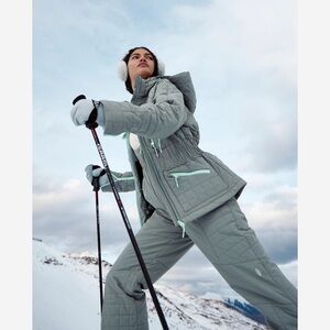 Free People Movement All Prepped Ski Jacket - Grey Olive - Medium